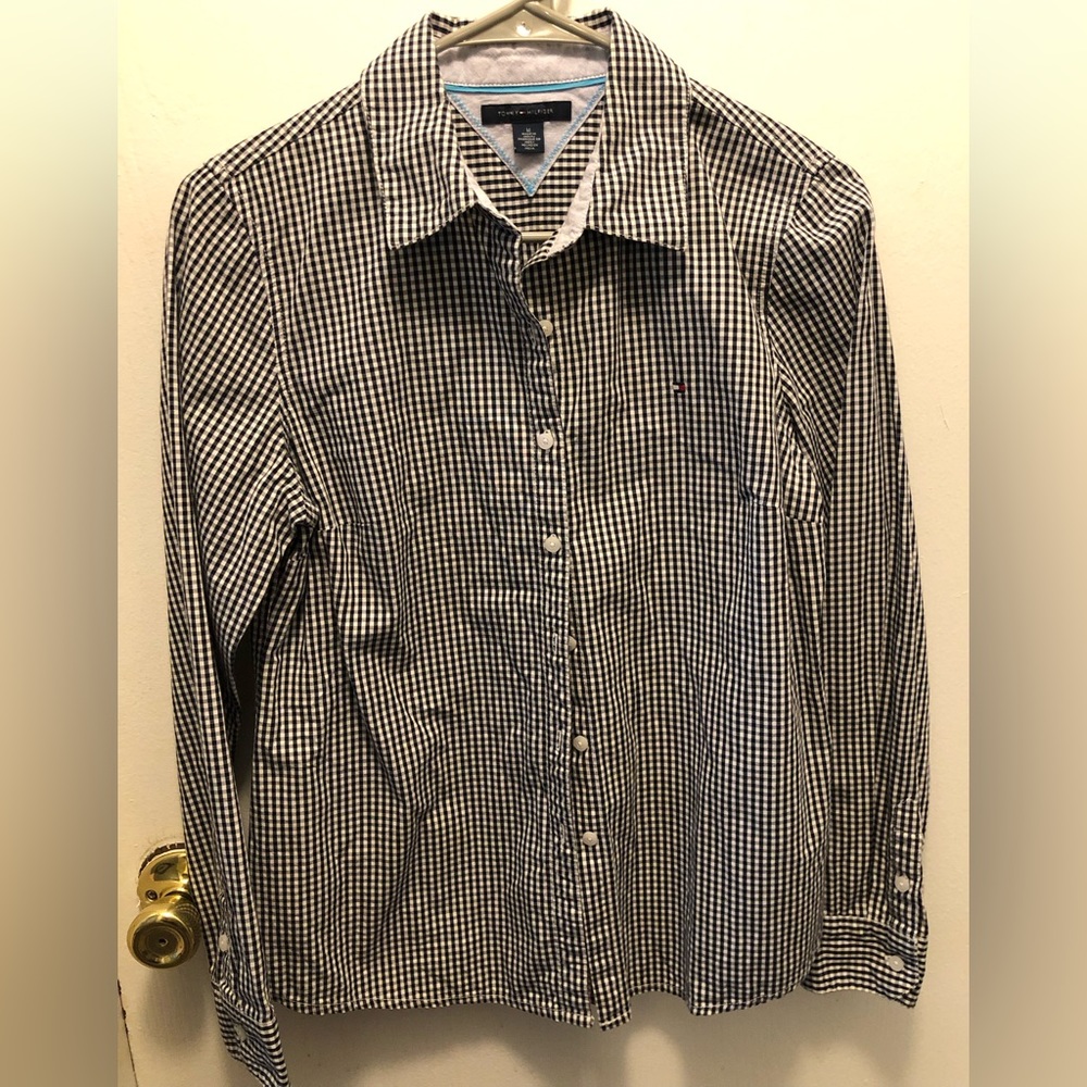 Tommy Hilfiger blue/white button down, size medium